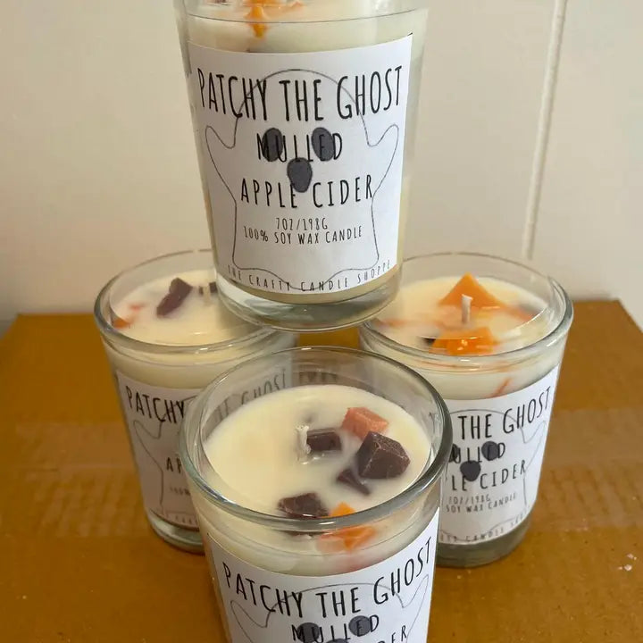 HALLOWEEN Patchy the Ghost Candle - Hot Mulled Cider