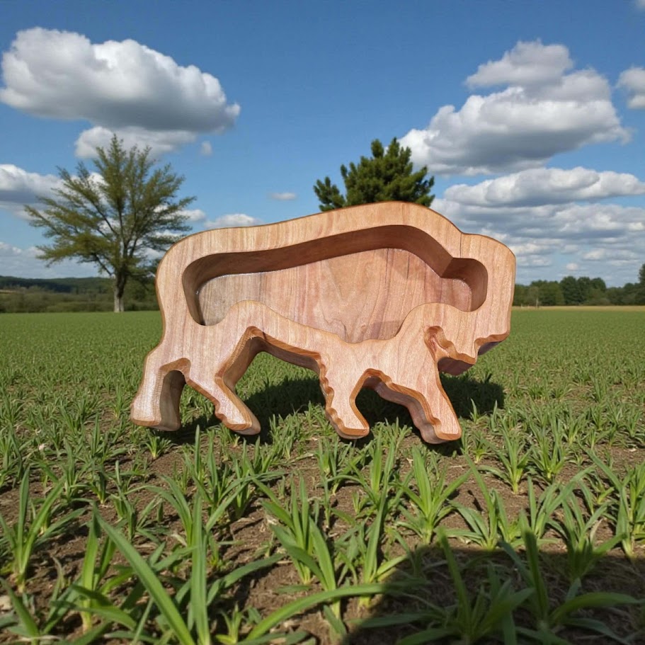 Buffalo Wooden Dough Bowl Candle