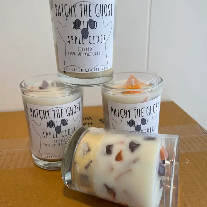 HALLOWEEN Patchy the Ghost Candle - Hot Mulled Cider