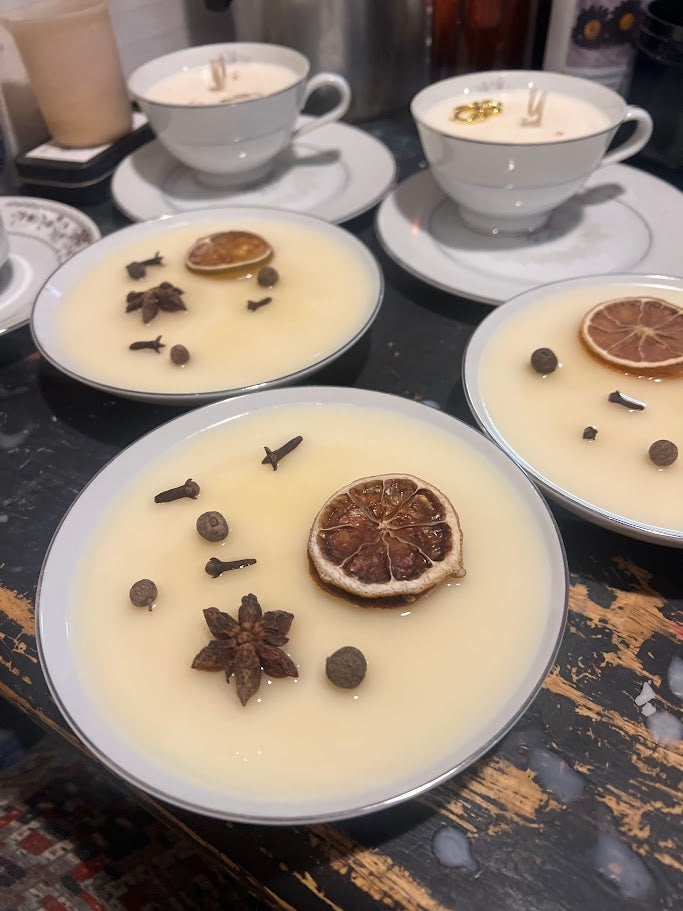 Vintage T-Cup & Saucer Candle